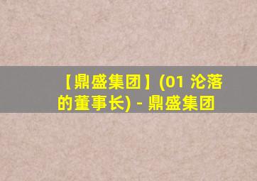 【鼎盛集团】(01 沦落的董事长) - 鼎盛集团